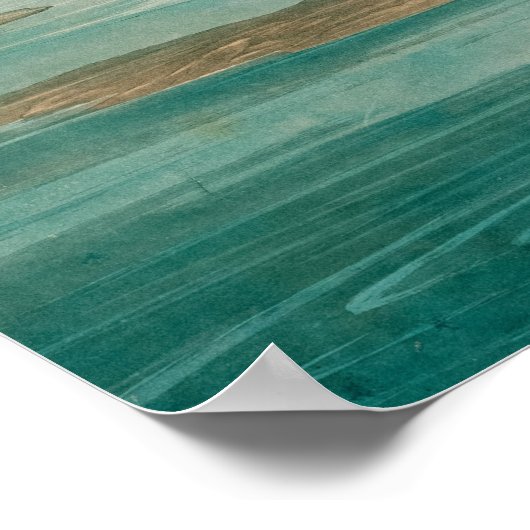 Poster Spoonbill sur le roseate par John James Audubon (Coin)