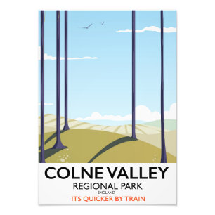 Poster spoorweg van het regionale park Colne Valle