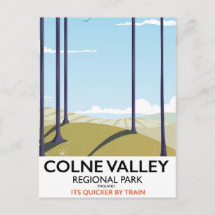 Poster spoorweg van het regionale park Colne Valle Briefkaart