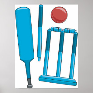 Poster Sport Ensemble de cricket