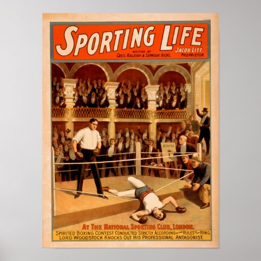 Poster "Sporting Life" Boxe Théâtre (Devant)