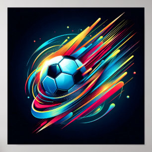 Poster Sports de vitesse de football cybernétique futuris
