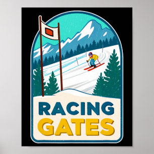 Poster Sports d'hiver compétitifs Ski Racing Portes Enth