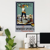 POSTER SPORTS D'HIVER QUÉBEC VOYAGE 1930 (Bureau à domicile)