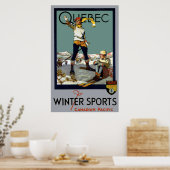 POSTER SPORTS D'HIVER QUÉBEC VOYAGE 1930 (Cuisine)
