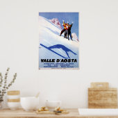 Poster Sports d'hiver vintages Alpes italiennes (Cuisine)