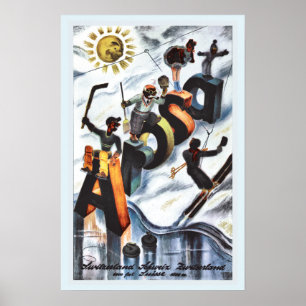 Poster Sports d'hiver vintages Suisse Voyage ad