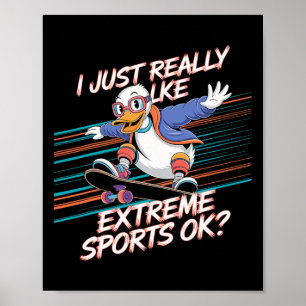 Poster Sports extrêmes de skateboard de canard Mode de vi