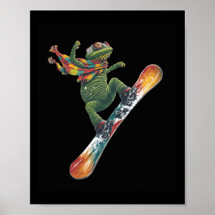 Poster Sports hivernaux Quirty Snowboard Lizard