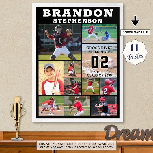 Poster Sports Nuit Senior 11 Photo Collage Personnalisé