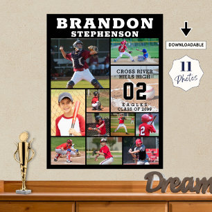 Poster Sports Nuit Senior 11 Photo Collage Personnalisé
