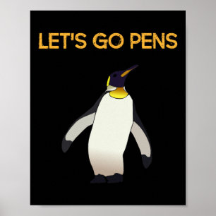 Poster Sports Tee#39 ; s Va Pens Drôle Pingouins De Hocke