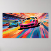 Poster Sportscars colorés (Devant)