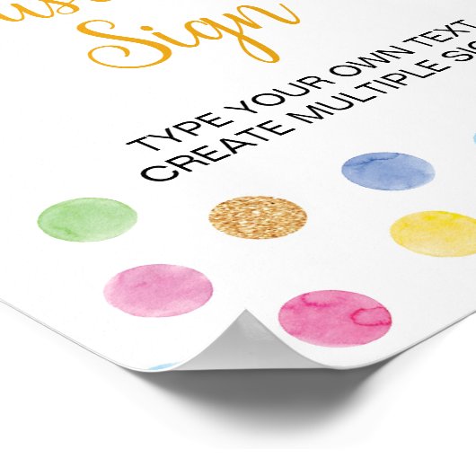 Poster Spot Arc-en-ciel 1er Anniversaire Panneau personna (Coin)