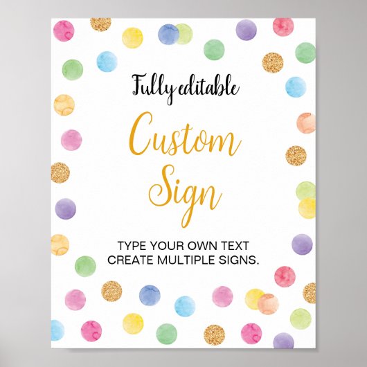 Poster Spot Arc-en-ciel 1er Anniversaire Panneau personna (Devant)