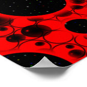 Poster Spots de bulles spatiales - Rouge (Coin)
