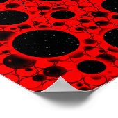 Poster Spots de bulles spatiales - Rouge (Coin)