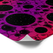 Poster Spots de bulles spatiales - Violet/Rouge (Coin)