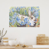 Poster Spotted Rabbit in Springtime Dutch Irises (Cuisine)