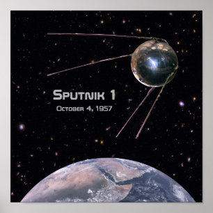 Poster Spoutnik 1 Satellite terrestre