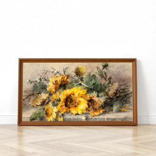 Poster Spray de tournesol sur une pierre, M. Roosenboom
