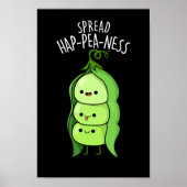 Poster Spread Hap-pea-ness Funny Peas Pun Dark BG (Devant)