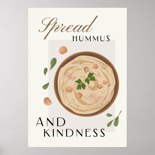 Poster Spread Hummus and Kindness Kitchen Decor (Devant)