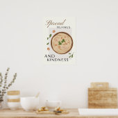 Poster Spread Hummus and Kindness Kitchen Decor (Cuisine)