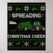 Poster Spreading Christmas Cheer Farming Tractor Ugly Swe (Devant)