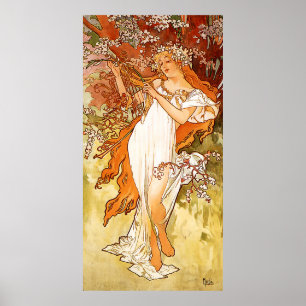 Poster Spring Alfons Mucha Art Nouveau