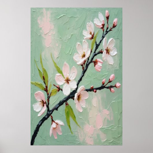 Poster Spring Blossoms Oil Painting on Canvas Large Flora (Devant)