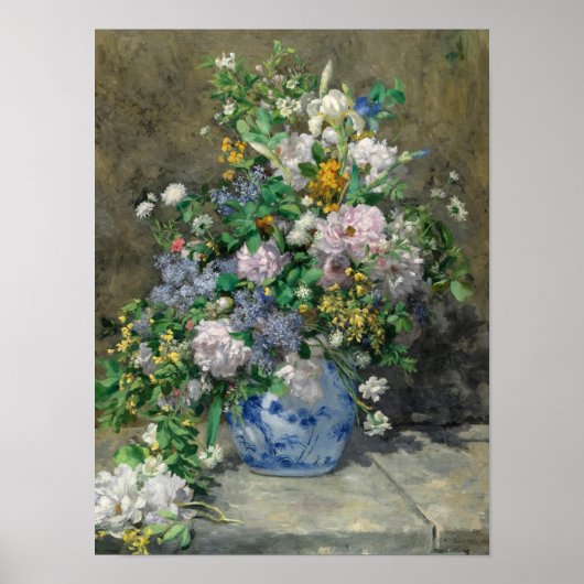Poster Spring Bouquet, 1866 by Pierre-Auguste Renoir (Devant)