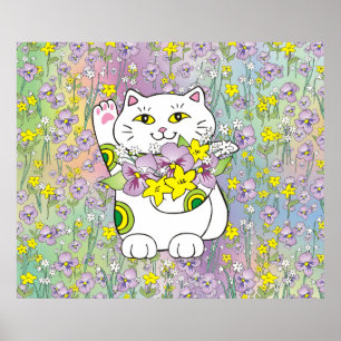 Poster Spring Bouquet Maneki Neko