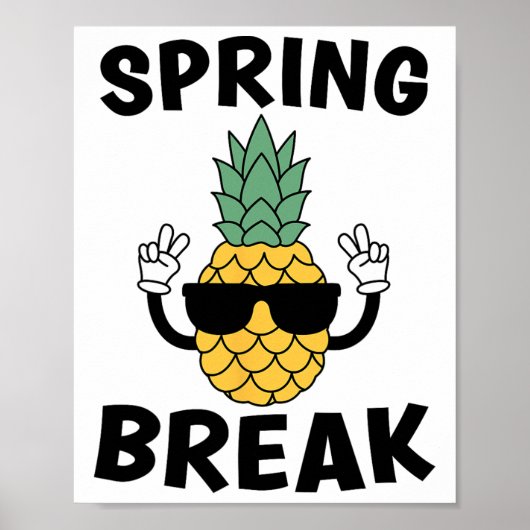 Poster Spring Break Ananas Sungles Plage tropicale Vaca (Devant)
