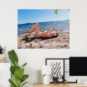 Poster Spring Break Girl Lying on Sandy Beach (Bureau à domicile)