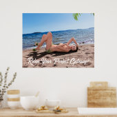 Poster Spring Break Girl Lying on Sandy Beach (Cuisine)