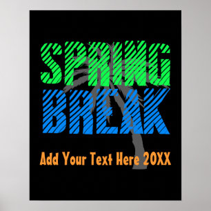 Poster Spring Break personnalisé Neon Souvenir