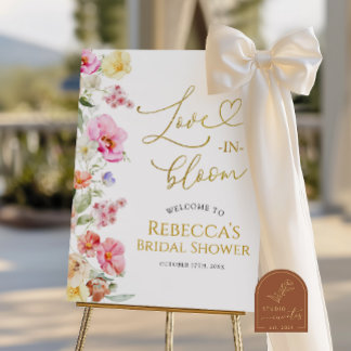Poster Spring Colorful Floral Bridal Shower Welcome Sign