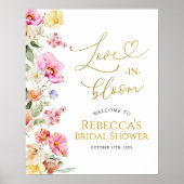 Poster Spring Colorful Floral Bridal Shower Welcome Sign (Devant)
