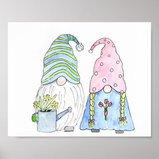 Poster Spring Garden Mama et Papa Gnomes (Devant)