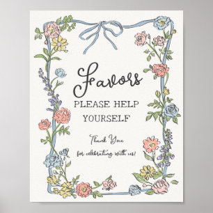 Poster Spring Garden Party Pastel Floral Faveurs