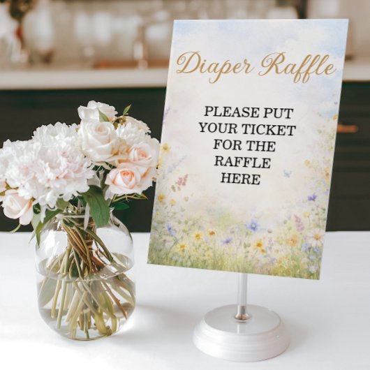 Poster Spring Meadow Diaper Raffle Wildflower Sign