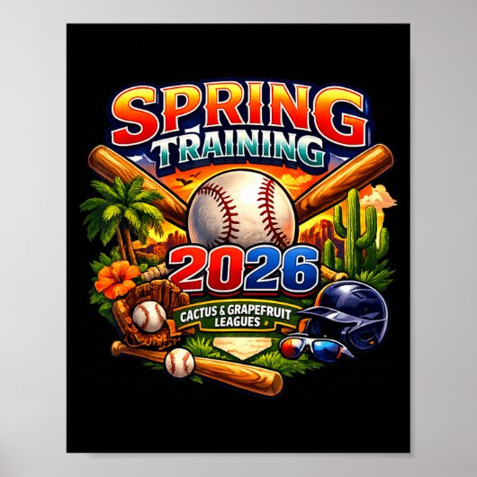 Poster Spring Training 2026 Baseball Fan Design Retro Pal (Devant)