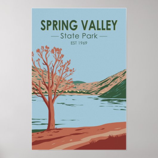 Poster Spring Valley State Park Nevada Vintage  (Devant)