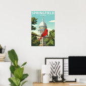 Poster Springfield Illinois vintage (Bureau à domicile)