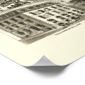 Poster Springfield, MA Carte panoramique - 1875 (Coin)