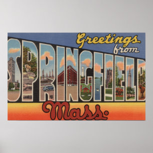 Poster Springfield, Massachusetts - Large Letter