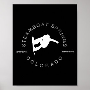 Poster Springs à vapeur Colorado Vintage Graphic Snowboa