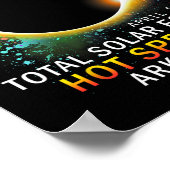 Poster Springs Arkansas Total Éclipse Solaire 8 avril 202 (Coin)