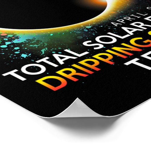 Poster Springs Texas Totalité Total Solaire Eclipse 2024 (Coin)